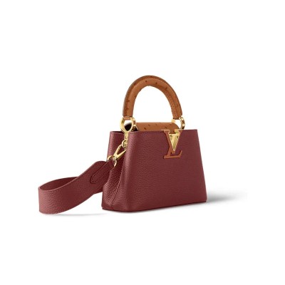 LOUIS VUITTON CAPUCINES MINI WITH OSTRICH HANDLE N81409 (21*14*8cm)